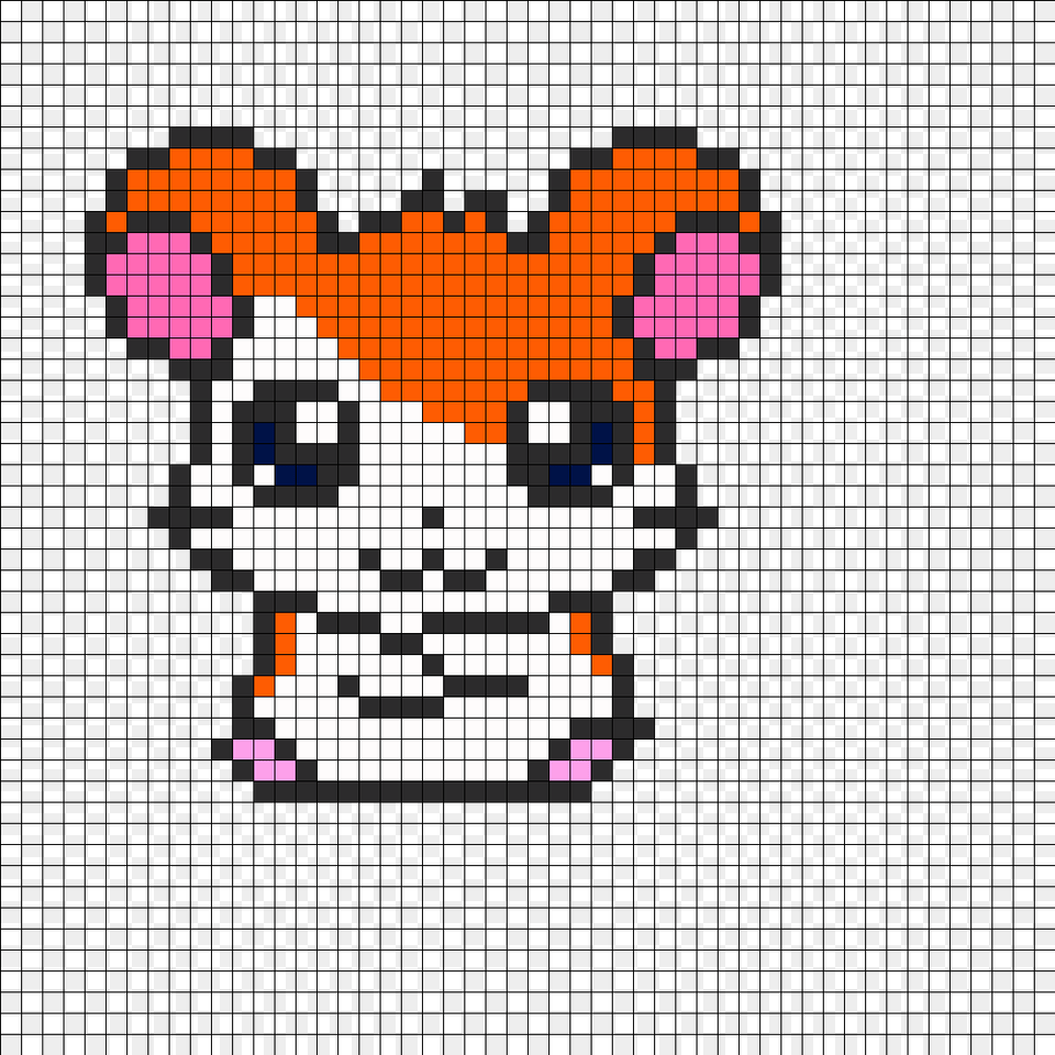 Hamtaro Perler Bead Pattern Bead Sprite Pixel Art Animaux Mignon, Person, Face, Head Free Png Download