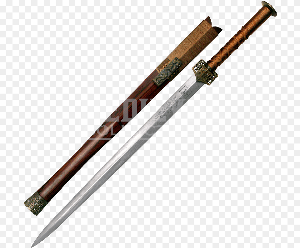 Han Battle Sword Transparent Han Dynasty Chinese Sword, Weapon, Blade, Dagger, Knife Free Png