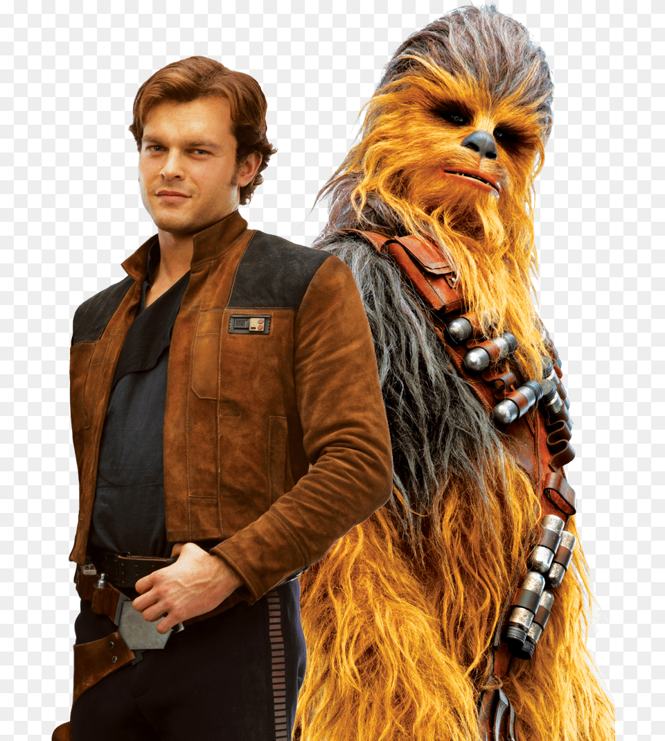 Han Solo Meets His Mighty Future Copilot Chewbacca Han Solo And Chewbacca, Clothing, Coat, Jacket, Woman Png