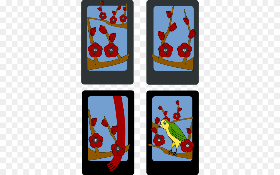 Hanafuda Ume February Clip Art, Animal, Bird, Parakeet, Parrot Free Transparent Png