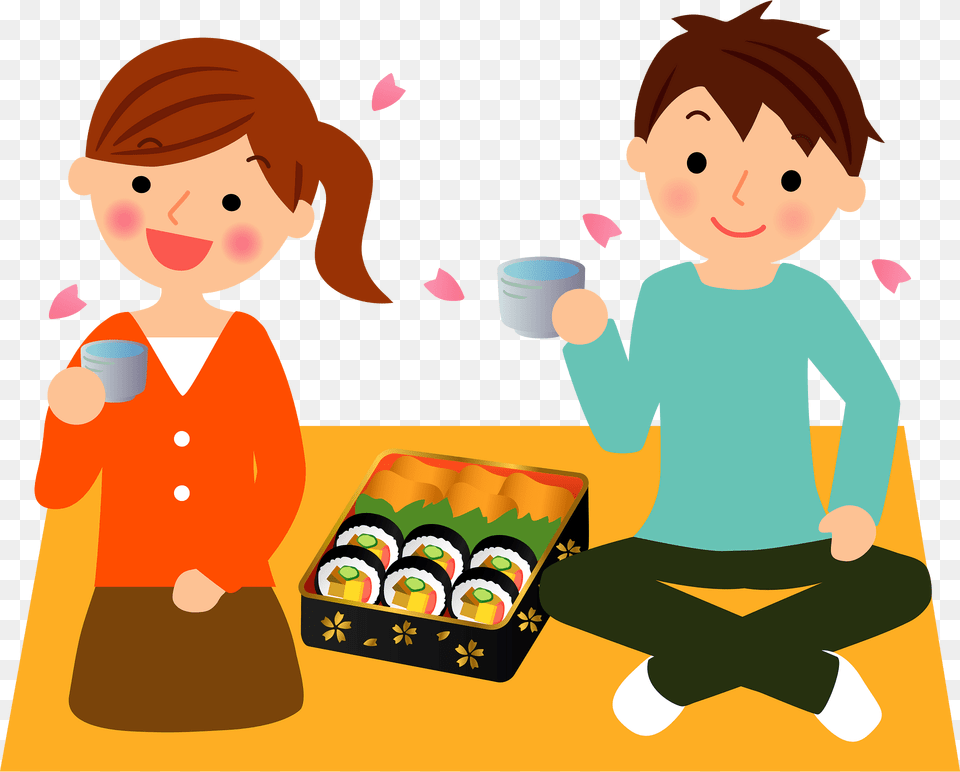 Hanami Couple Clipart, Dish, Meal, Food, Lunch Png