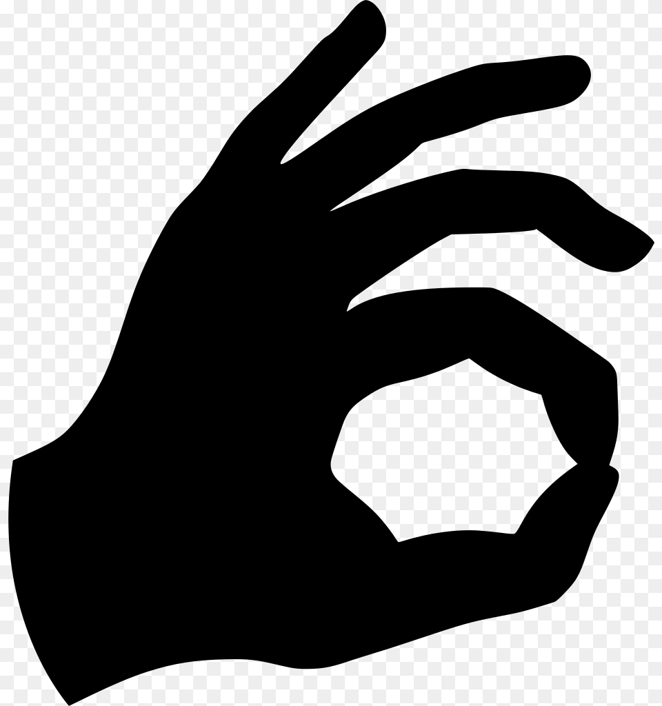 Hand Okay Hand Sign Clip Art, Gray Png Image