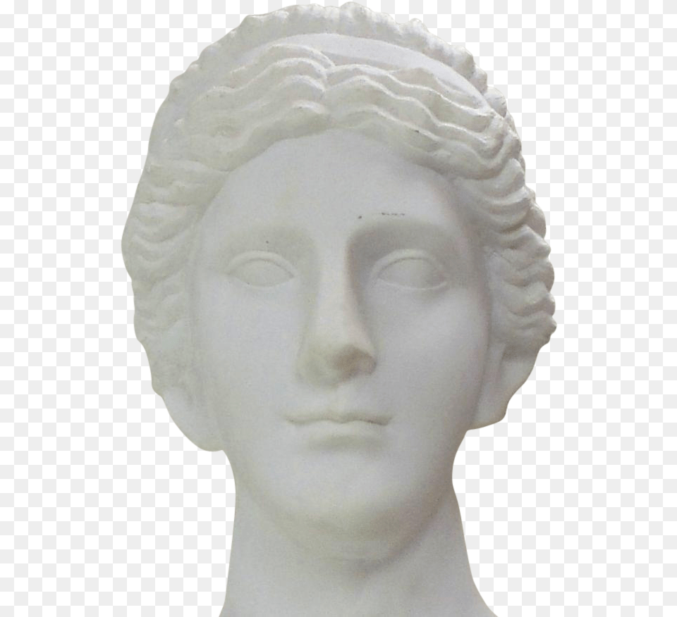 Hand Carved Carrara Marble Bust Of A Greek Style Woman Greece Sculpture Head, Person, Art, Face, Clothing Png