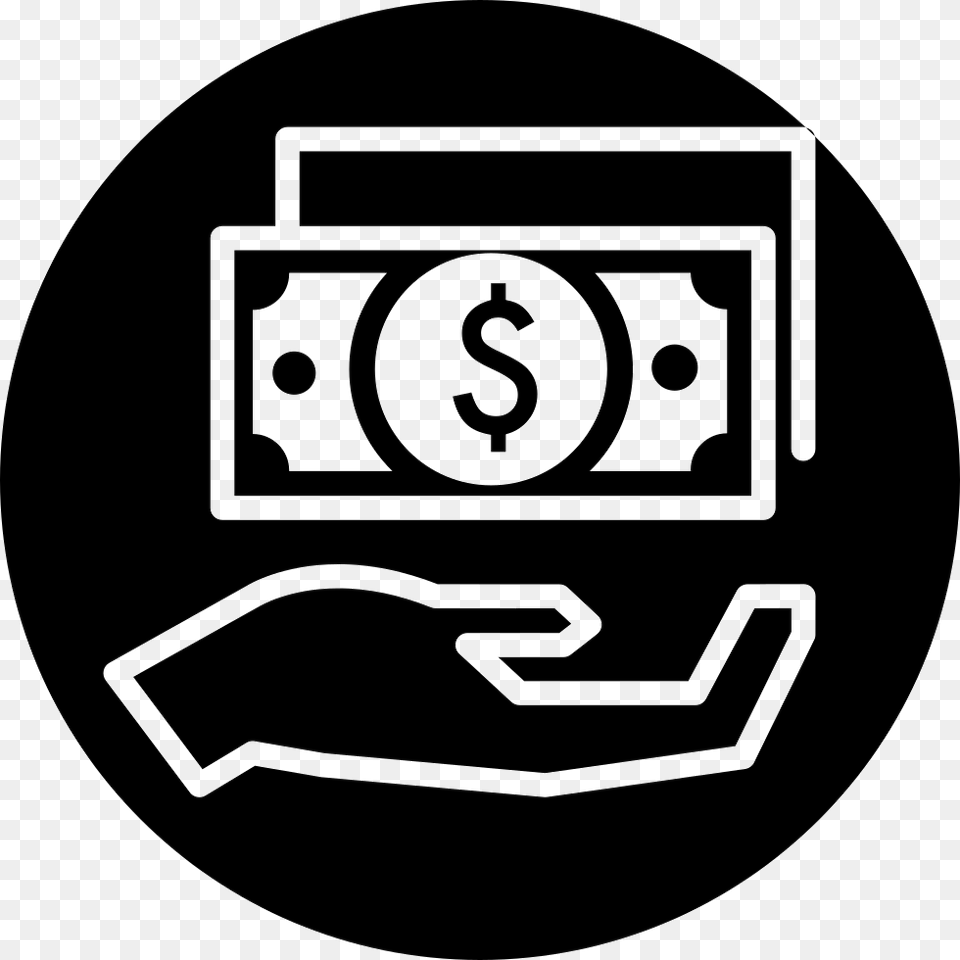 Hand Cash Circular Symbol Cash Circle Icon, Stencil Free Png