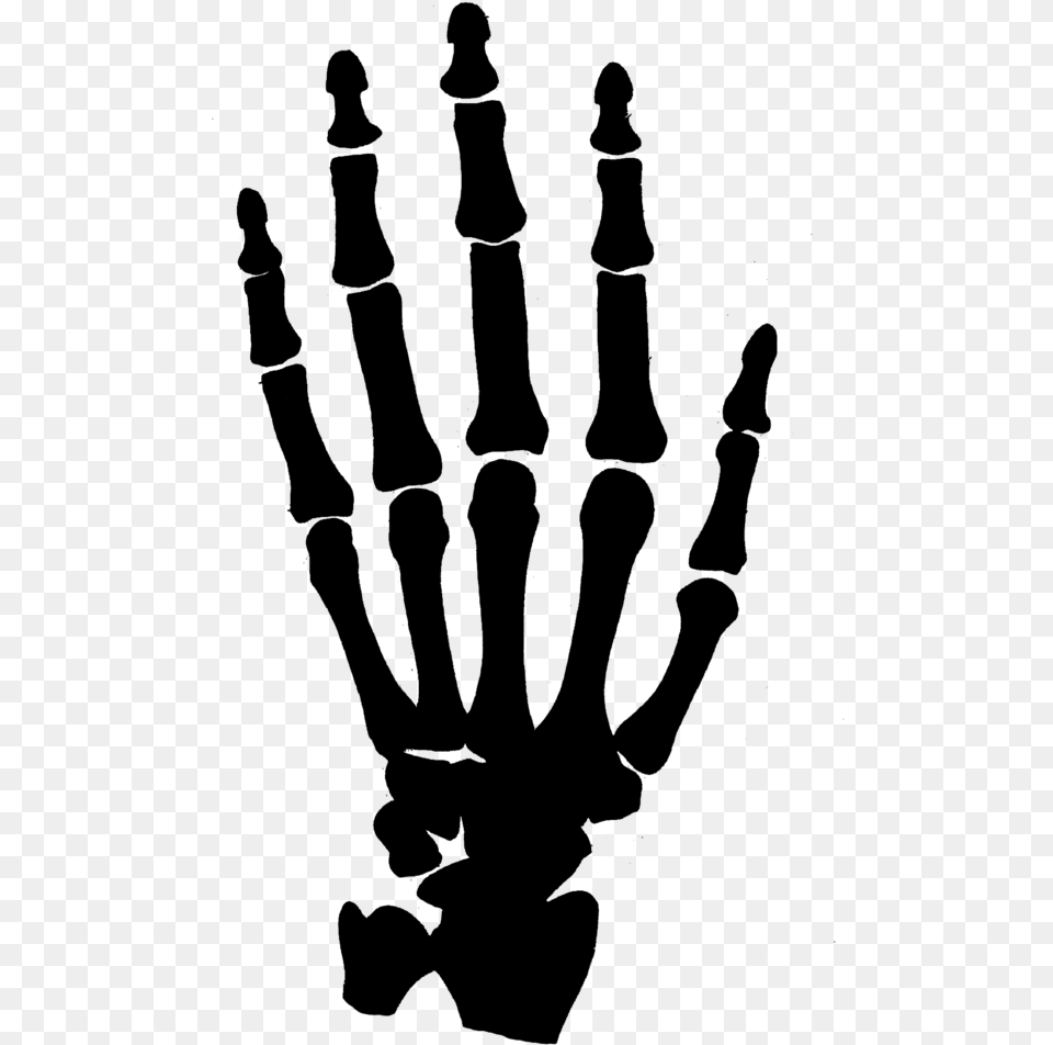 Hand Clipart Black And White Transparent Background Skeleton Hand, Gray Png