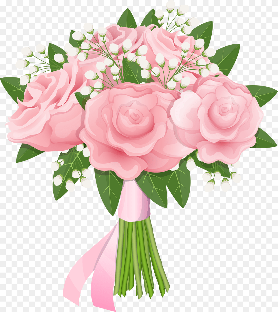 Hand Clipart Bouquet Pink Flower Bouquet Clipart Png Image