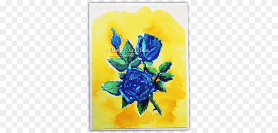 Hand Crafted Card From Understand Blue Floribunda, Flower, Plant, Rose, Art Free Transparent Png