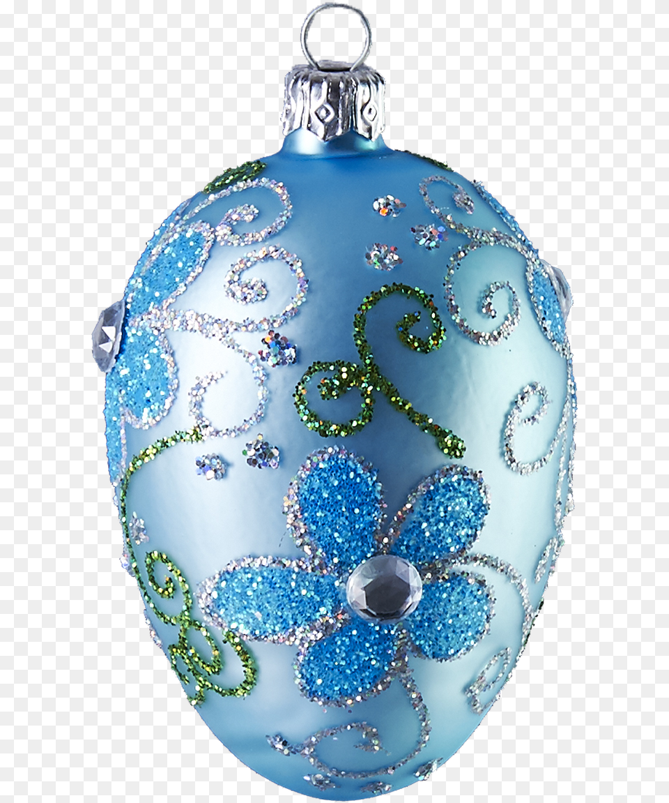 Hand Crafted Christmaseater Ornament Powder Blue Oval Christmas Ornament, Accessories, Art, Jewelry, Necklace Png
