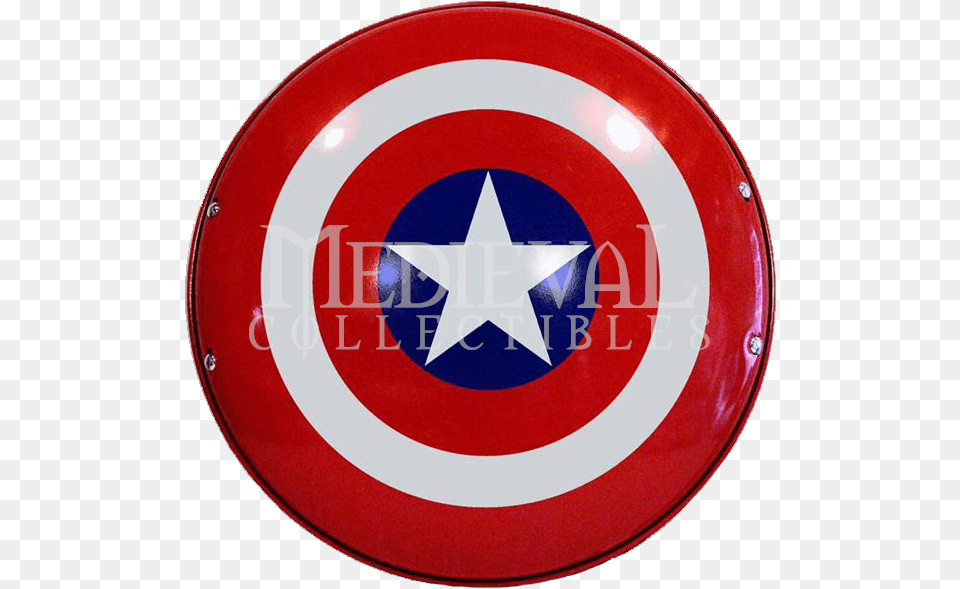 Hand Crafted Steel Captain America Shield Full Size Steel Captain America Shield, Armor Png Image