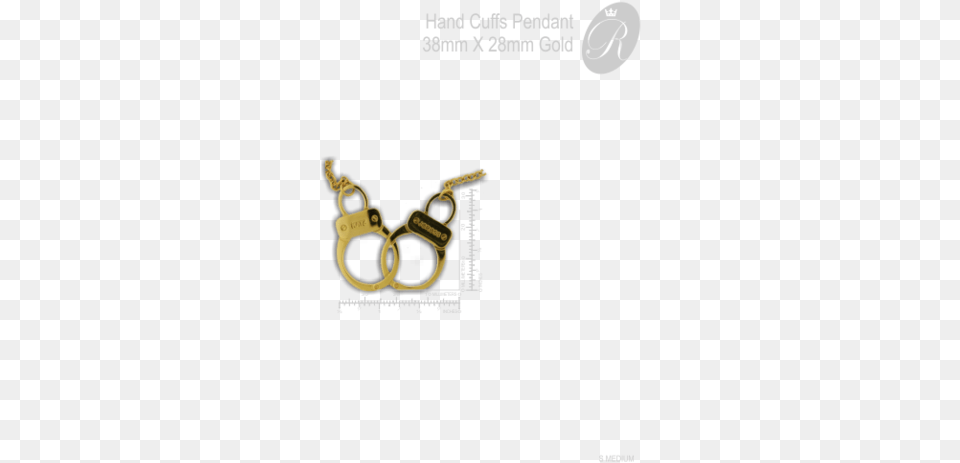 Hand Cuffs Pendant With Engrave Names Gold 38mm Gold, Key Png