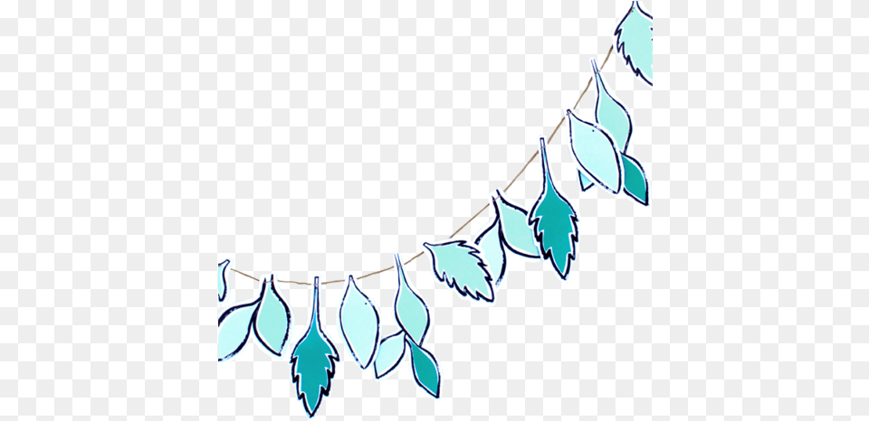 Hand Doodled Leaves Garland Palm Amp Pine Party Birthday, Leaf, Plant, Accessories, Earring Free Png Download