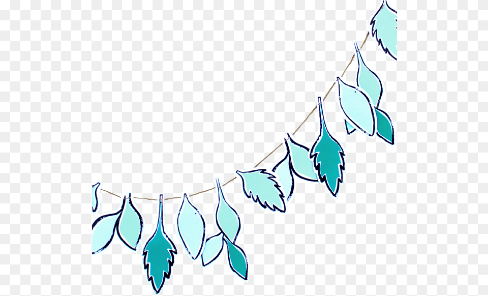 Hand Doodled Leaves Garland Palm Amp Pine Party Co Garland, Leaf, Plant, Accessories, Earring Free Transparent Png