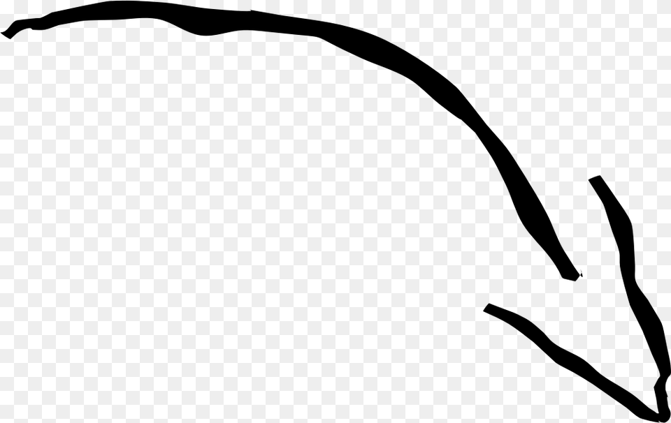 Hand Draw Arrow, Gray Free Png Download