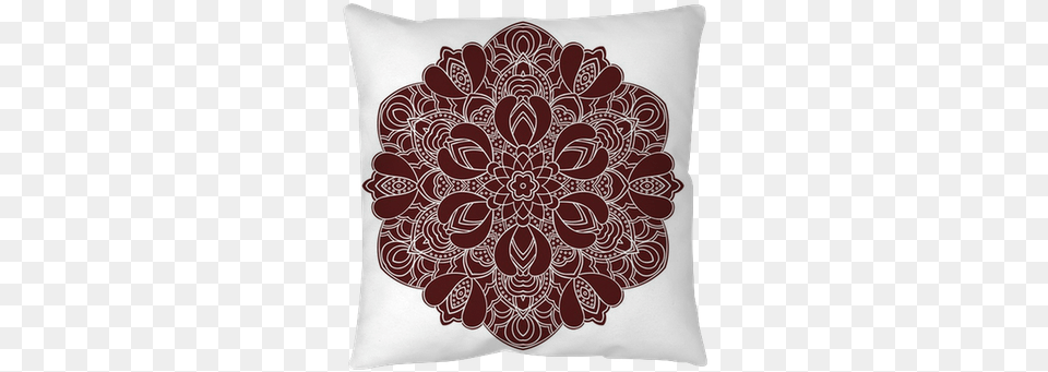 Hand Drawing Zentangle Mandala Element In Marsala Color Drawing, Cushion, Home Decor, Pillow, Pattern Png Image