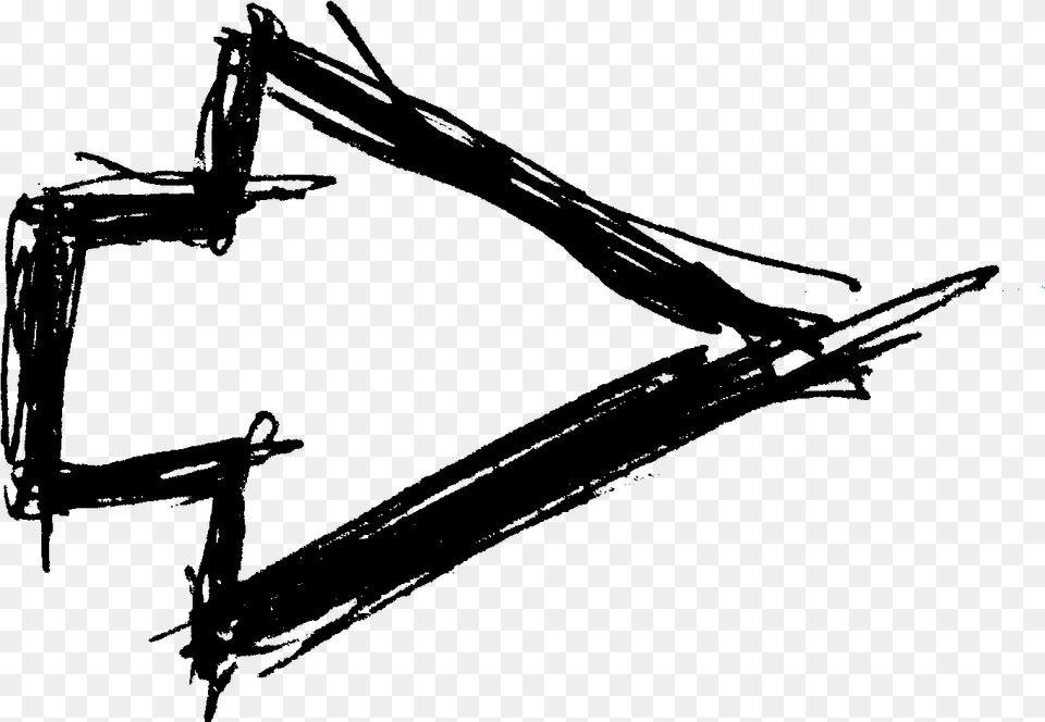 Hand Drawn Arrow, Gray Free Png Download