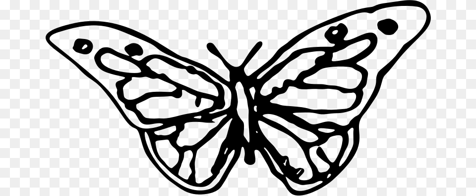 Hand Drawn Butterfly Silhouette Hand Drawn Butterfly, Gray Free Png