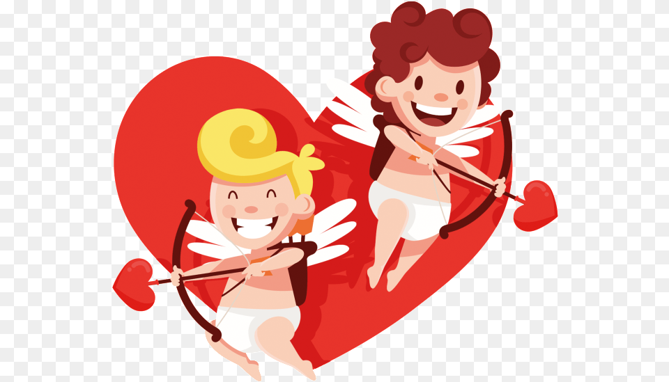 Hand Drawn Cartoon Cupid Arrow Decoration Vector, Baby, Face, Head, Person Png