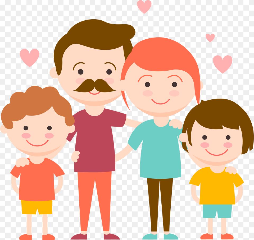 Hand Drawn Cartoon Family Decoration Vector Love My Family Cartoon, Baby, Person, People, Face Free Png