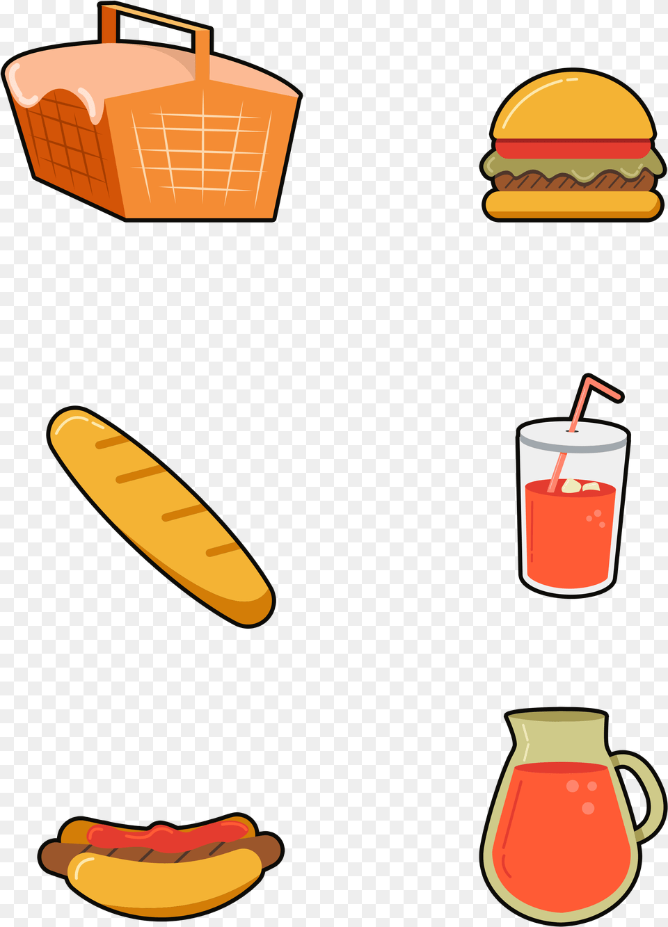 Hand Drawn Cartoon Fast Food And Psd, Burger Free Png Download