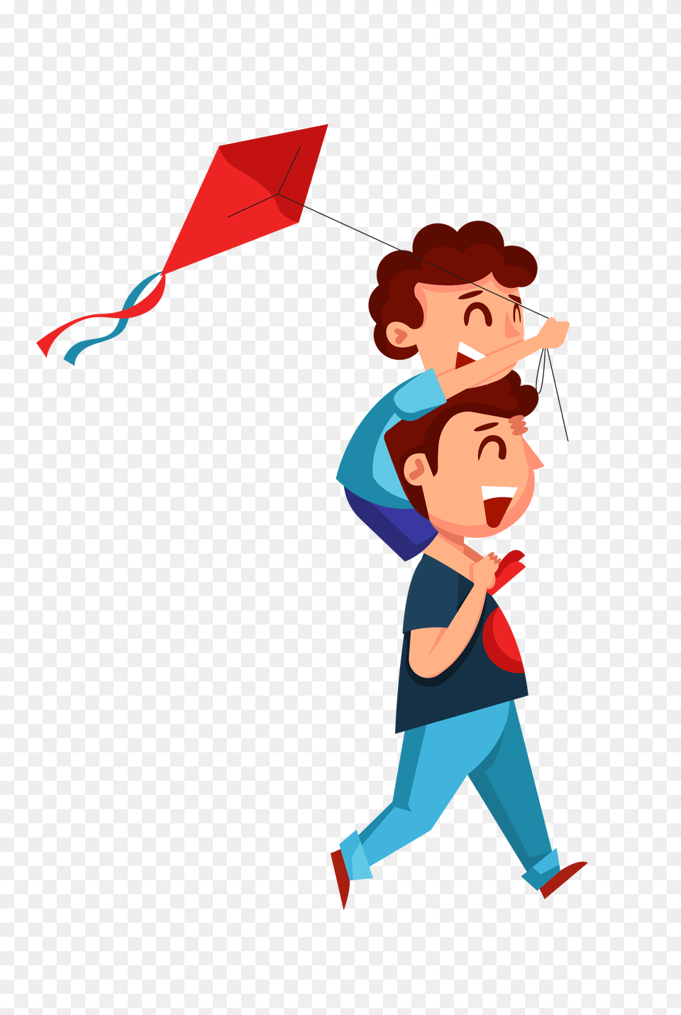 Hand Drawn Cartoon Father And Son Playing Decorative Images, Baby, Person, Face, Head Free Transparent Png