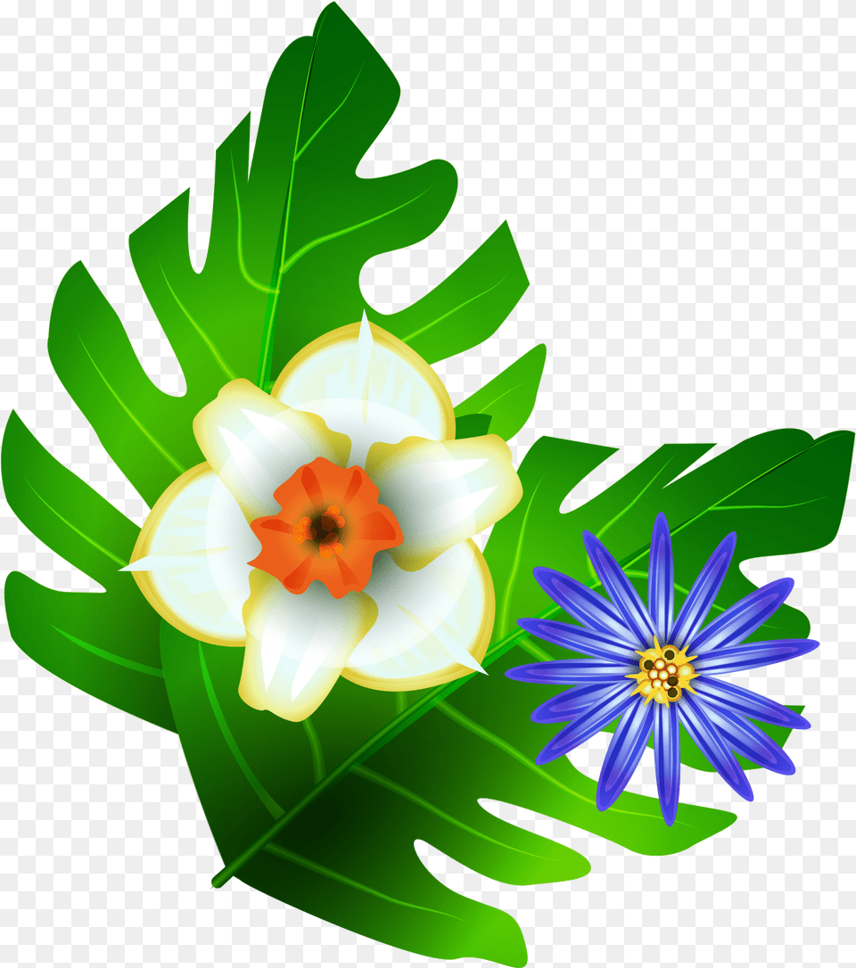 Hand Drawn Cartoon Green Summer Flower Decoration Vector Illustration, Plant, Anther, Leaf, Daisy Free Png Download