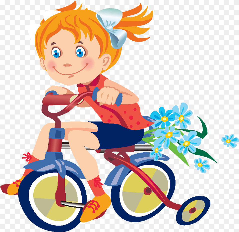 Hand Drawn Cartoon Kids Cycling Elements Kids Vector, Vehicle, Tricycle, Transportation, Person Free Png Download