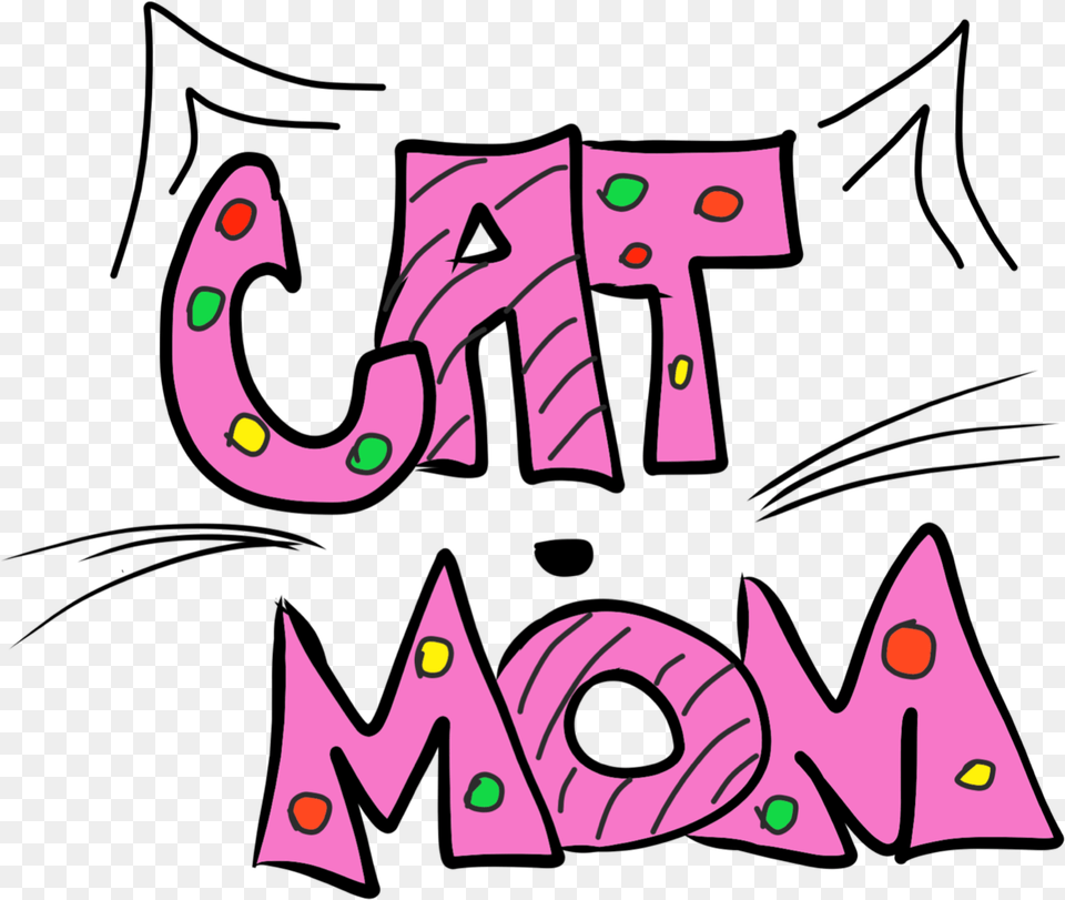 Hand Drawn Cat Mom Transparent Clip Art, Purple, Number, Symbol, Text Png Image