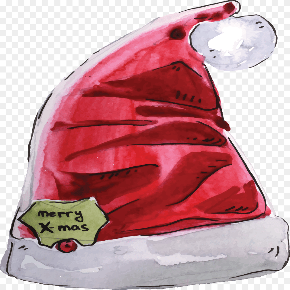 Hand Drawn Christmas Hat Cartoon Garden Gnome, Food, Fruit, Plant, Produce Free Png Download