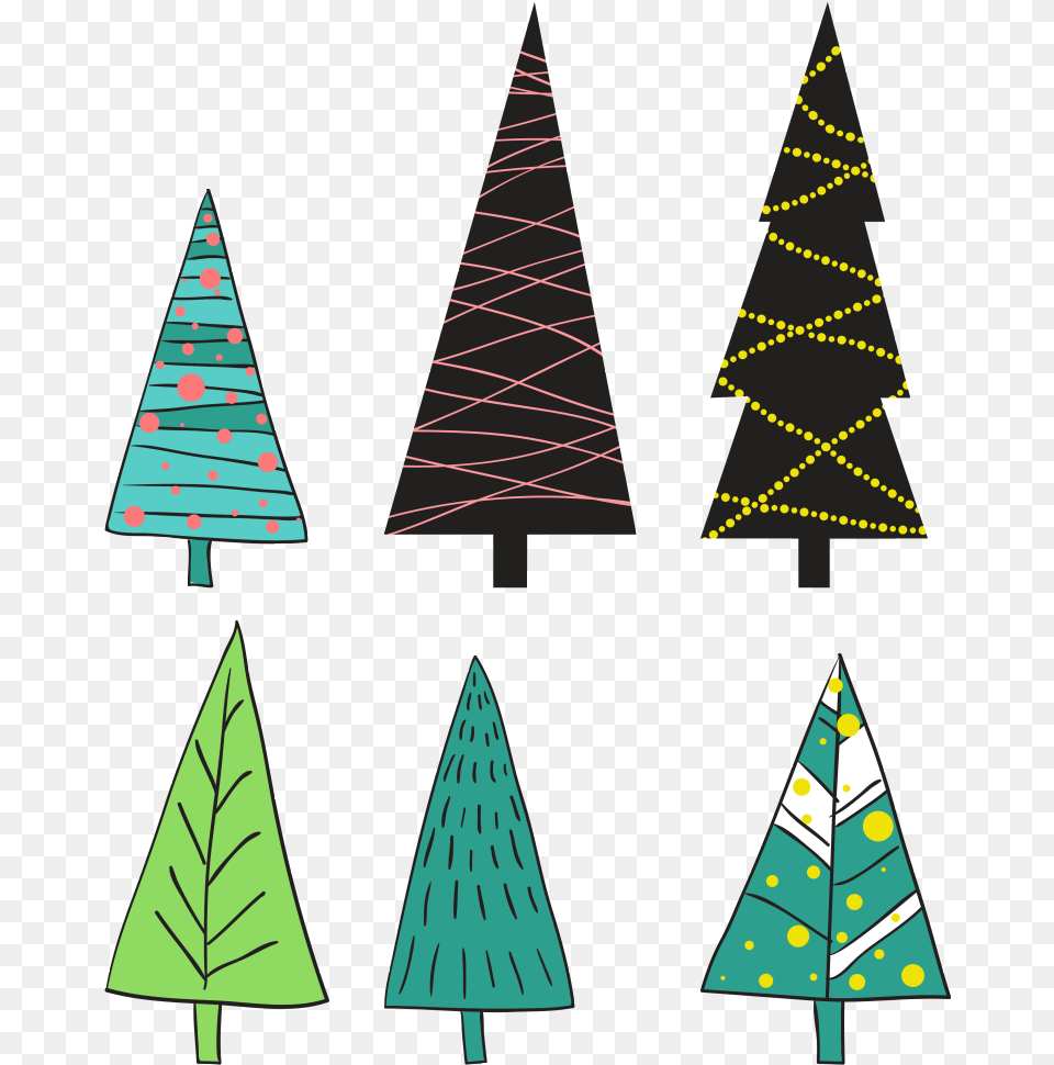 Hand Drawn Christmas Tree Stick Figure Christmas Tree, Triangle, Christmas Decorations, Festival Png Image