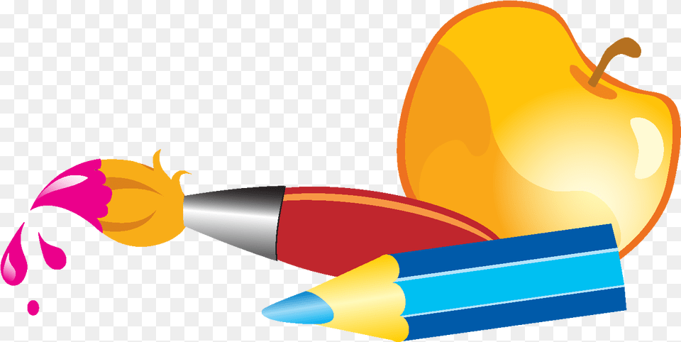 Hand Drawn Colorful Pencils Apple Elements Clip Art Pencil Clip Art Design Free Png