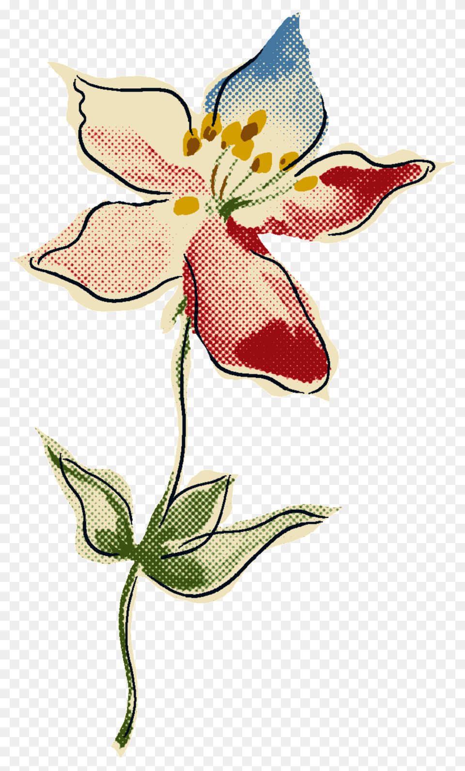 Hand Drawn Doodle Flowers Decorative Elements Download, Pattern, Flower, Plant, Art Png Image