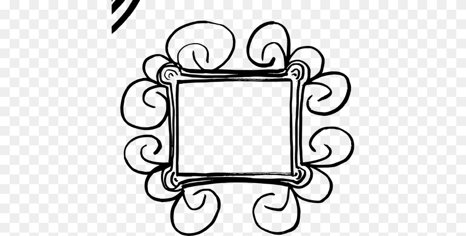 Hand Drawn Flourish Border Vector Gray Png Image