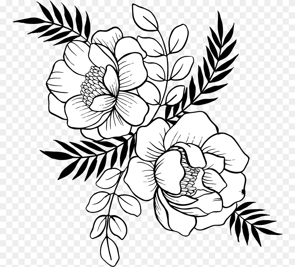 Hand Drawn Flower, Art, Drawing, Pattern, Plant Png Image