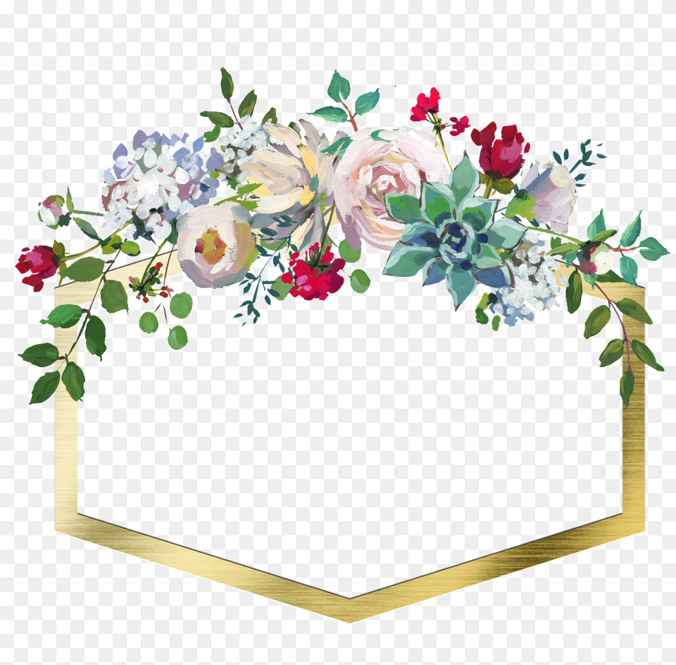 Hand Drawn Geometric Frame Flower Transparent Free, Flower Arrangement, Plant, Art, Pattern Png Image