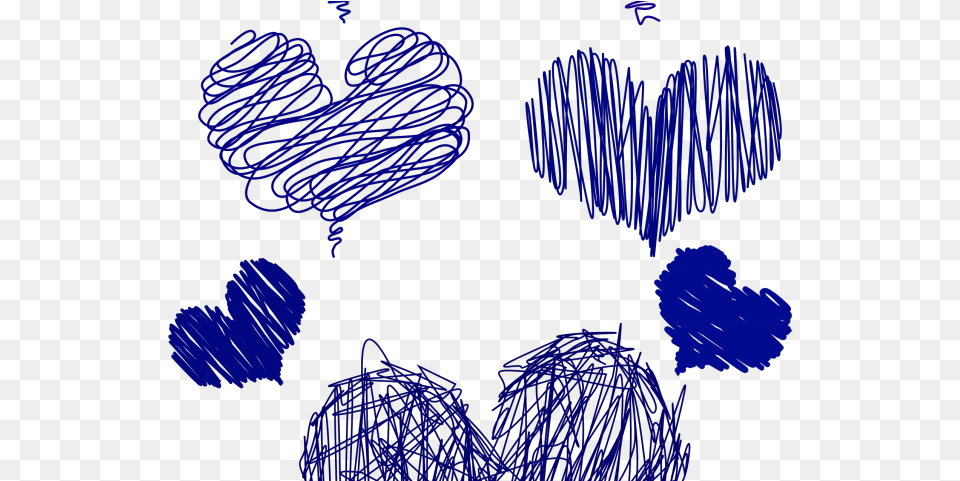 Hand Drawn Hand Drawn Blue Heart Free Transparent Png