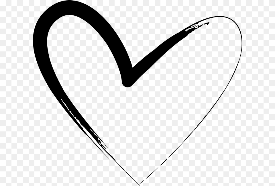 Hand Drawn Heart Clipart Drawn Hand Heart, Gray Png