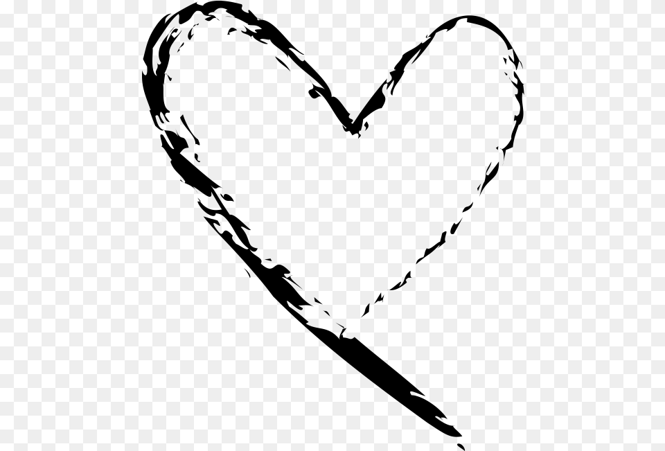 Hand Drawn Heart Heart Hand Drawing, Gray Free Transparent Png