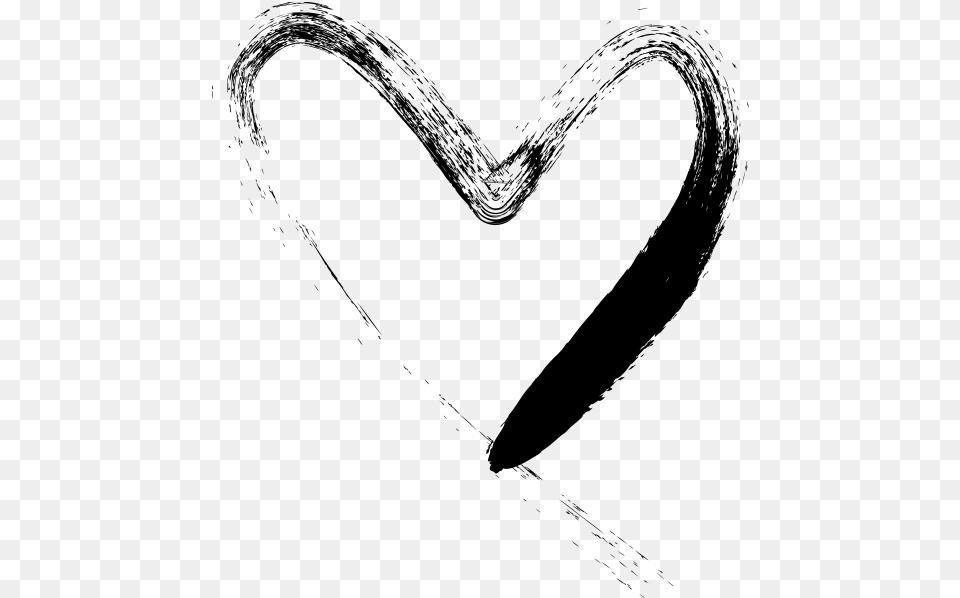 Hand Drawn Heart Sketch, Gray Free Png