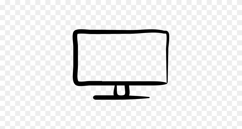 Hand Drawn Lcd Media Screen Televisision Tv Icon, Gray Free Transparent Png