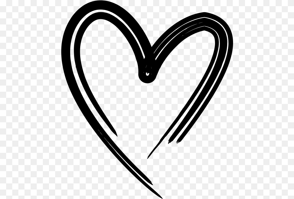 Hand Drawn Line Hand Drawn Heart, Gray Png