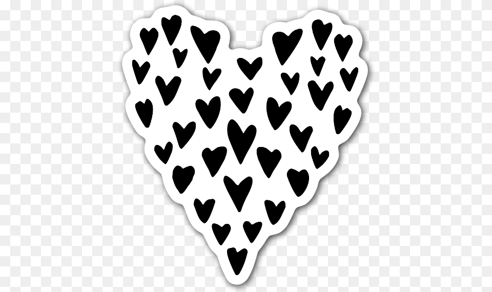Hand Drawn Little Hearts To Make Up A Big Heart Sticker Heart, Stencil, Animal, Canine, Dog Free Png