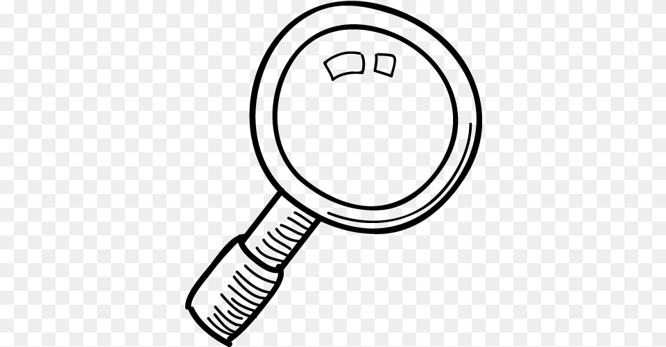 Hand Drawn Magnifying Glass, Gray Png