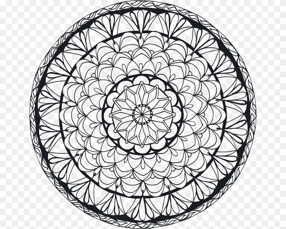 Hand Drawn Mandala Draw Mandala Hand Drawing, Pattern, Plate Free Png