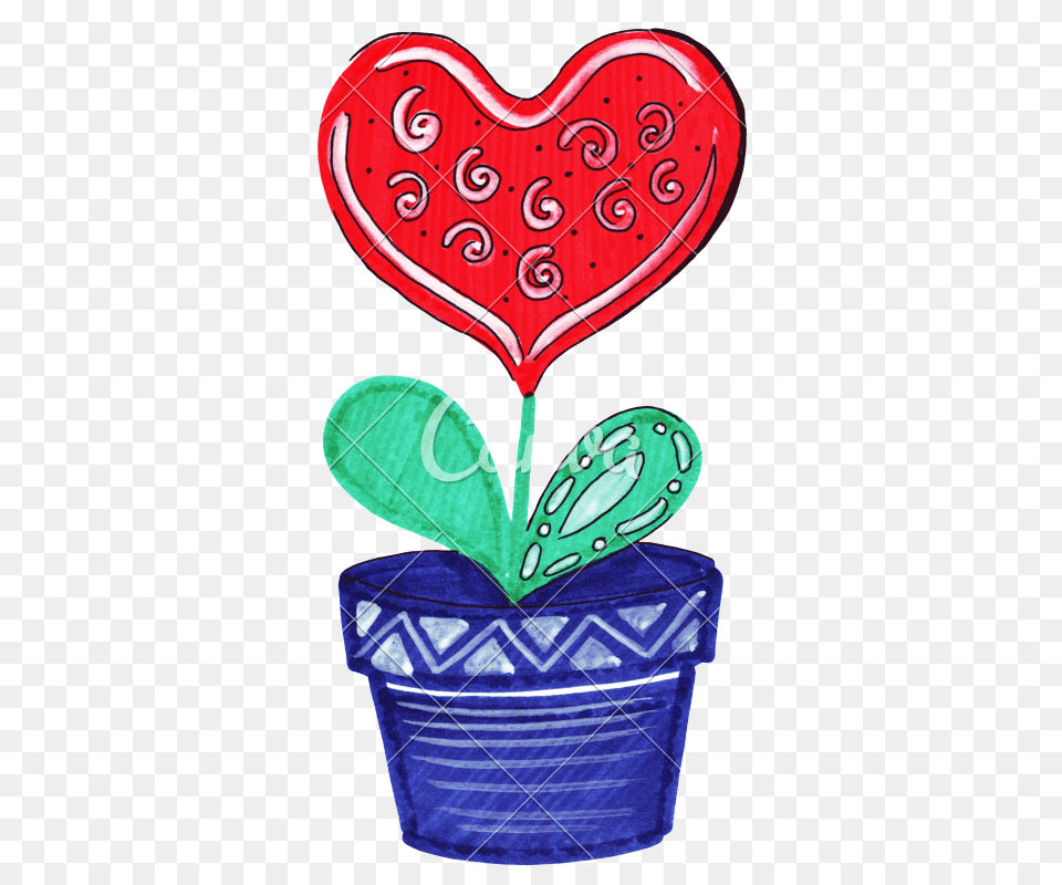 Hand Drawn Markers And Paints Of A Heart Drawn, Dynamite, Weapon, Leaf, Plant Png Image