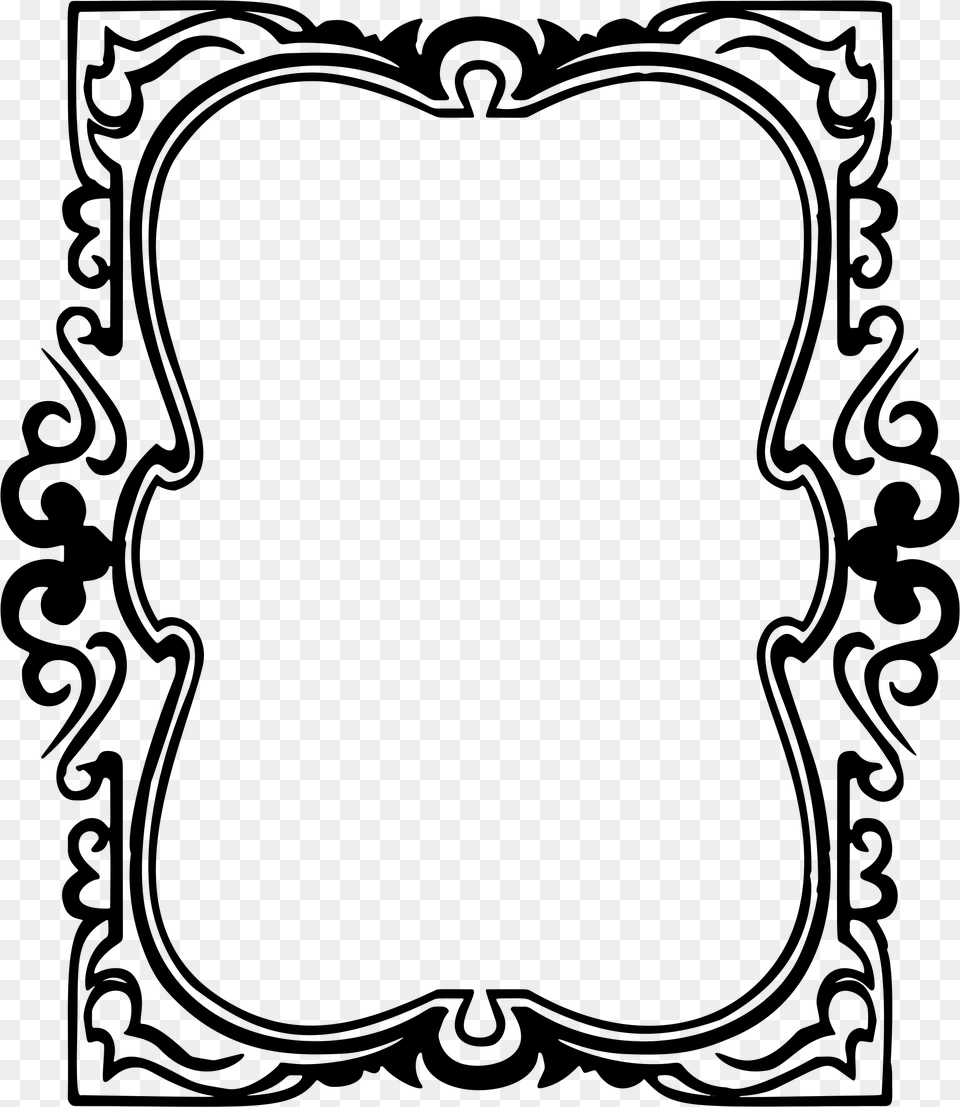 Hand Drawn Ornamental Frame Icons, Gray Free Png