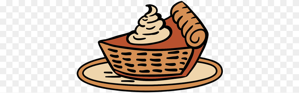 Hand Drawn Pumpkin Pie Lovely, Cream, Dessert, Food, Ice Cream Png