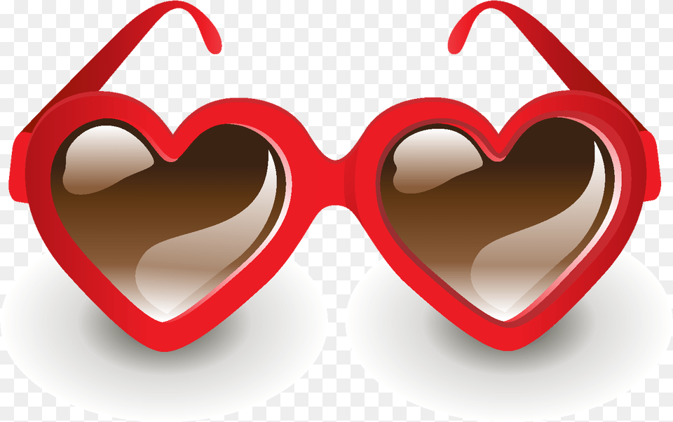 Hand Drawn Red Heart Shaped Glasses Elements Fashion Ornaments, Accessories, Sunglasses, Smoke Pipe Free Png