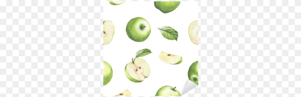 Hand Drawn Seamless Pattern With Watercolor Green Apples Green Apple Image Water Color, Food, Fruit, Plant, Produce Png
