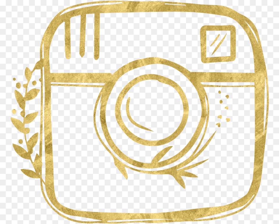 Hand Drawn Social Media Gold Icon, Emblem, Symbol Png Image
