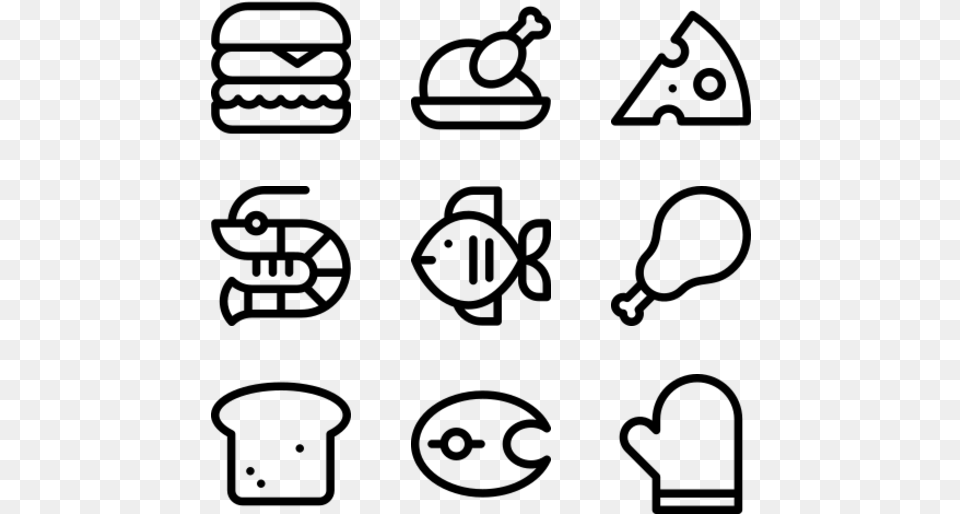 Hand Drawn Social Media Icons, Gray Free Png